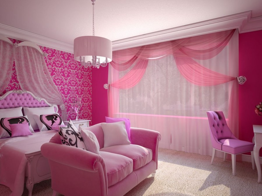 Комната в розовом стиле