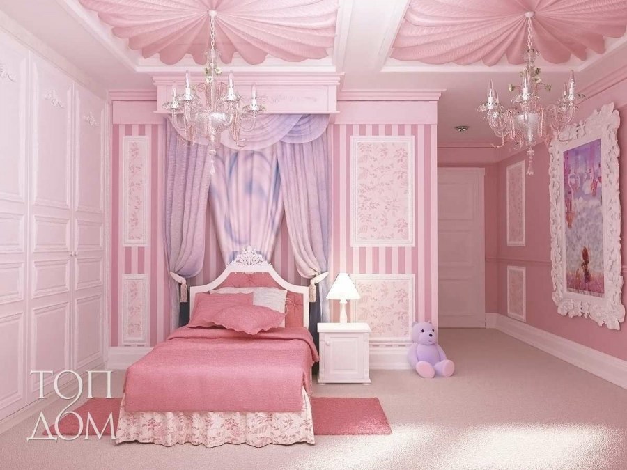 Розовая спальня для девушки