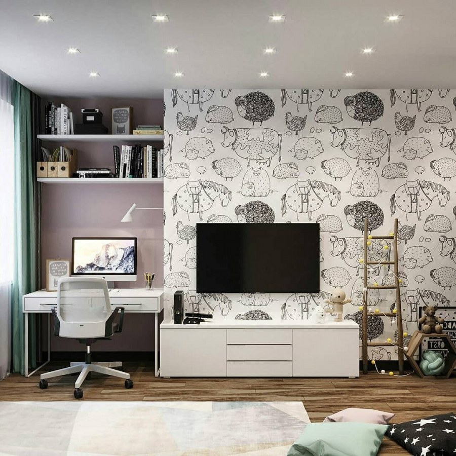 Модные обои в комнату подростка