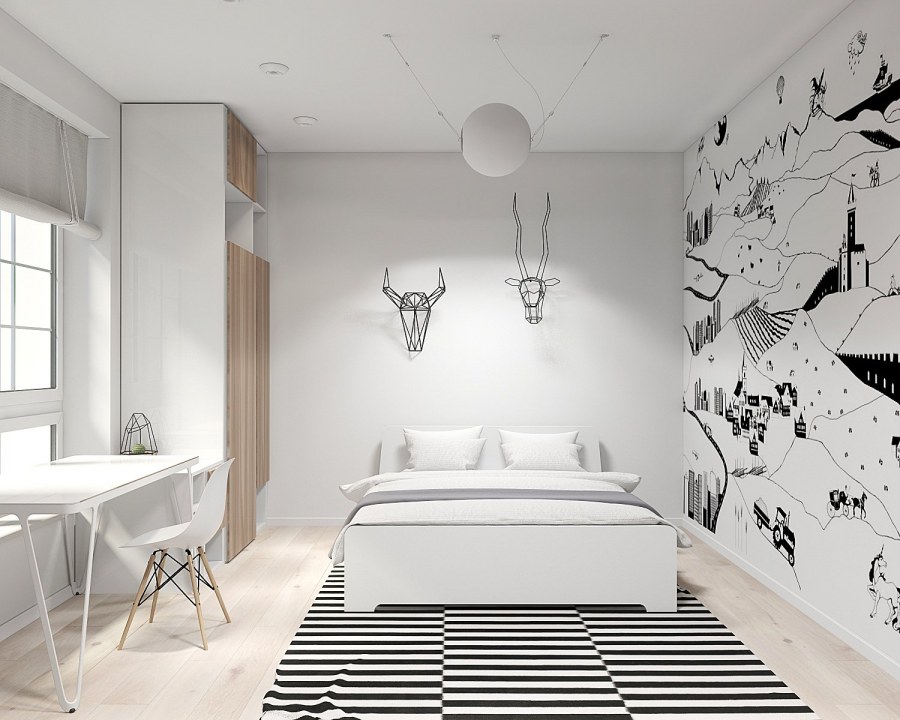 Комната в скандинавском стиле для девушки