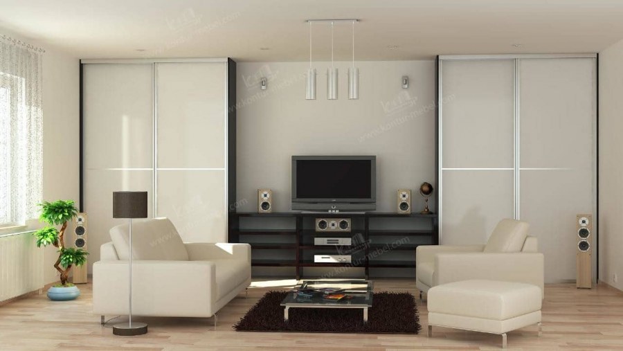 Гостиная со шкафом купе