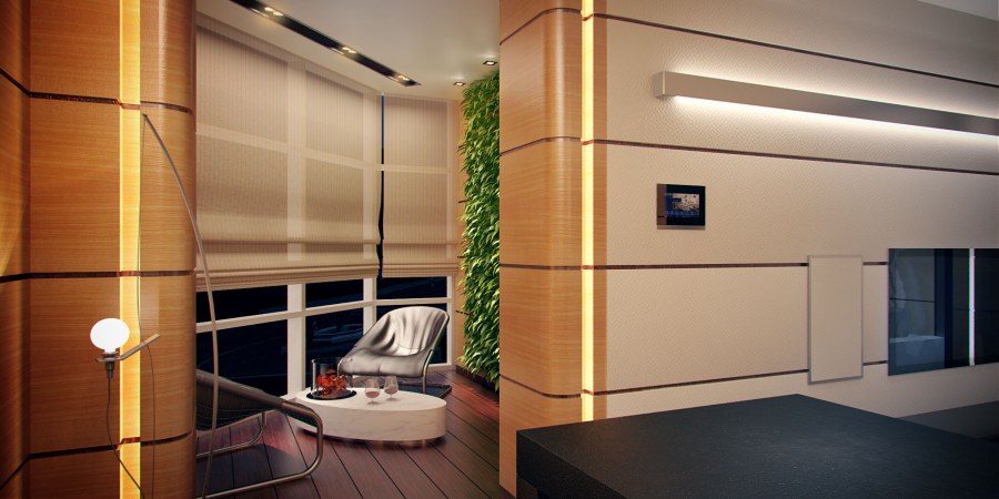 Шпонированные панели в интерьере