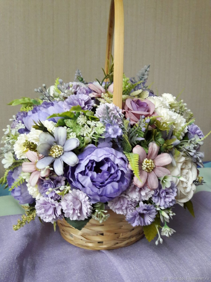Интерьерные композиции в корзиночках
