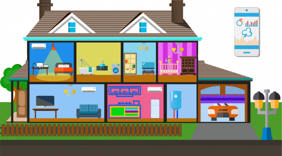 Детский рисунок умный дом