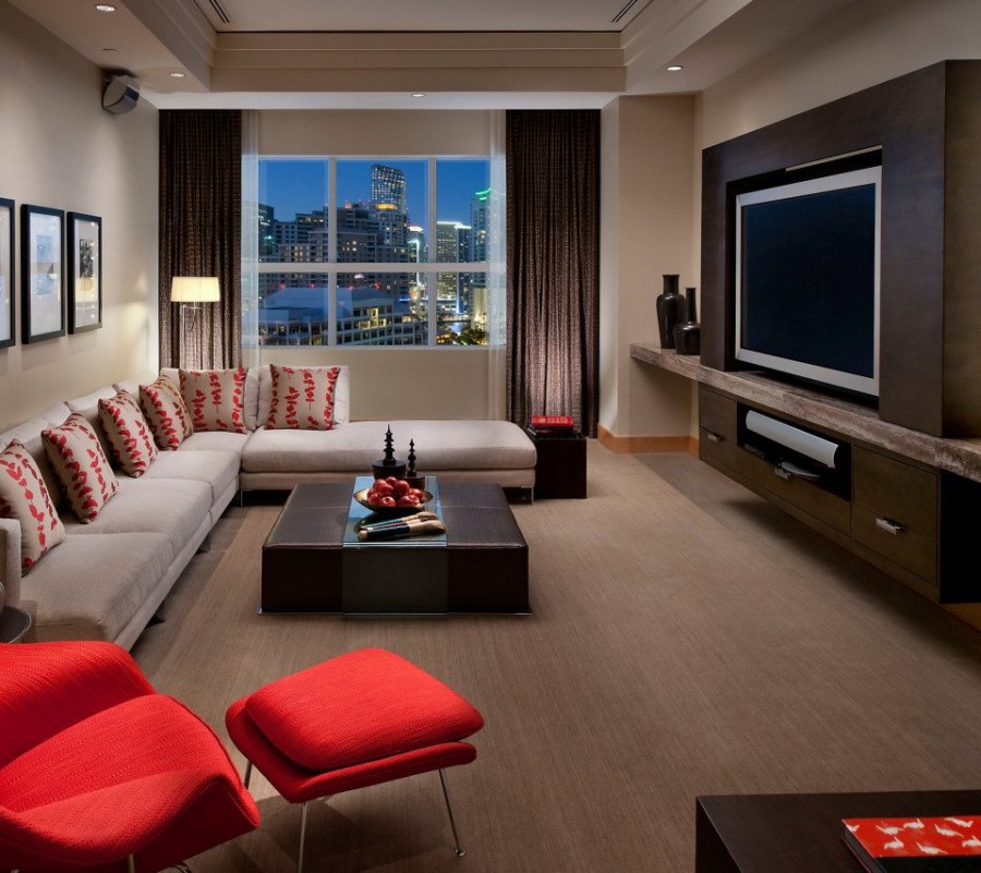 Гостиные с большим телевизором