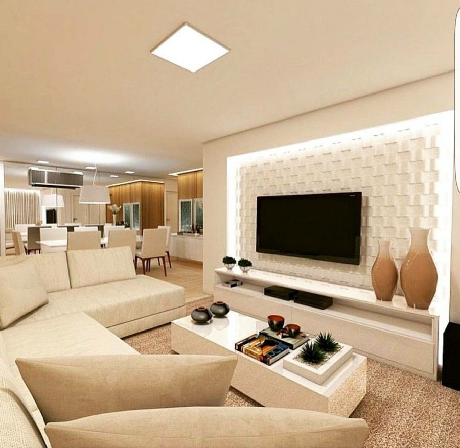 Гостиные с большим телевизором