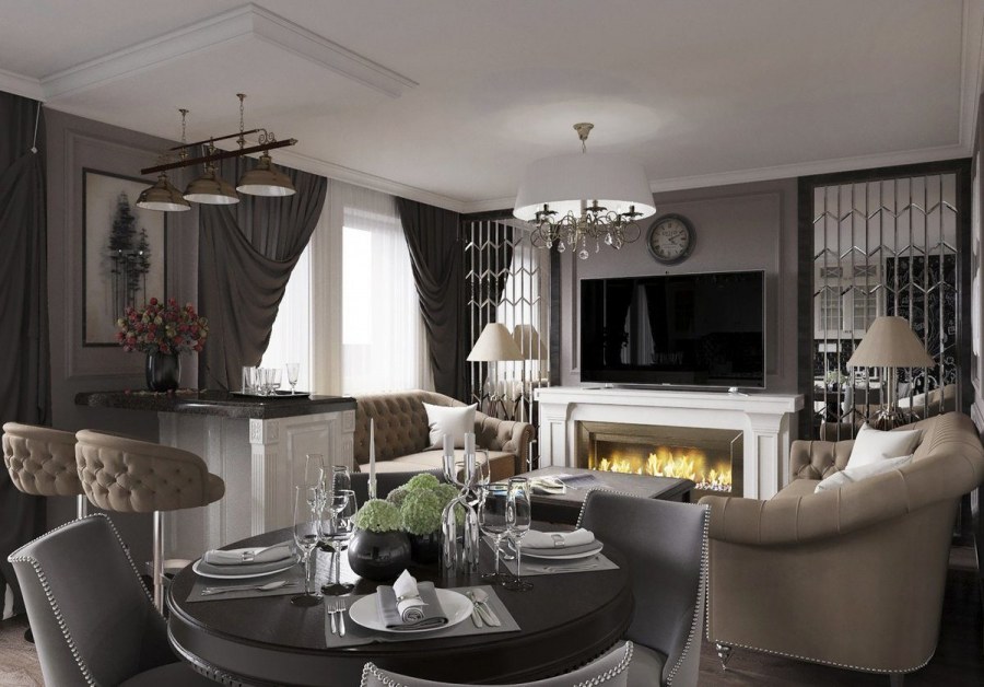 Гостиная Неоклассика изумрудный