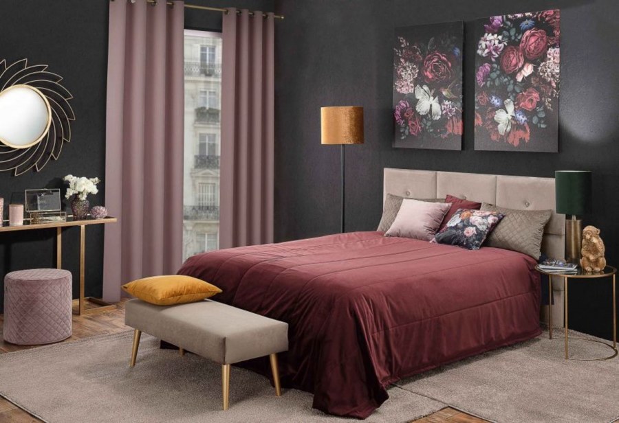 Шторы в серую спальню темные