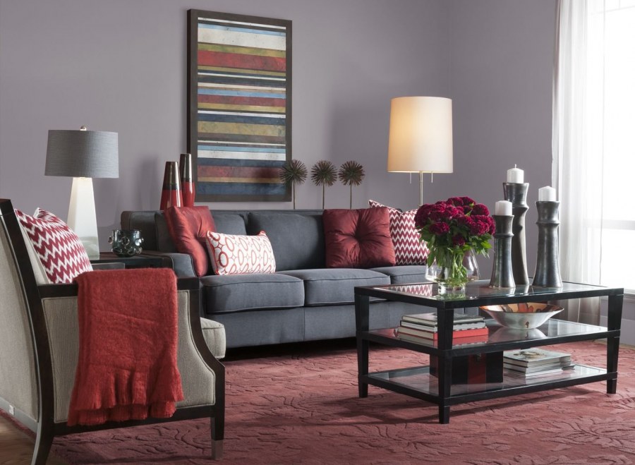 Гостиная с акцентной стеной