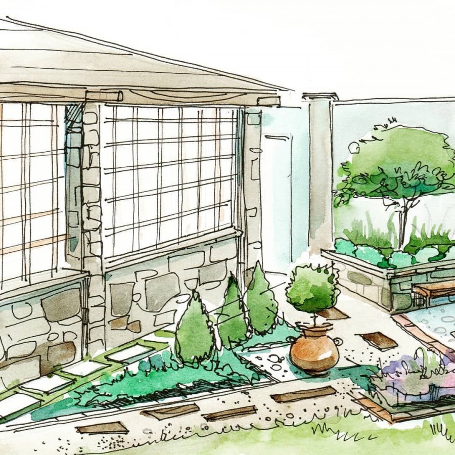 Скетч ландшафт