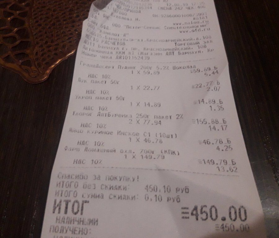 Чек на линзы