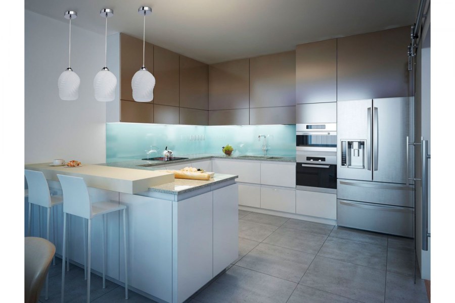 Кухня Модерн белая глянец