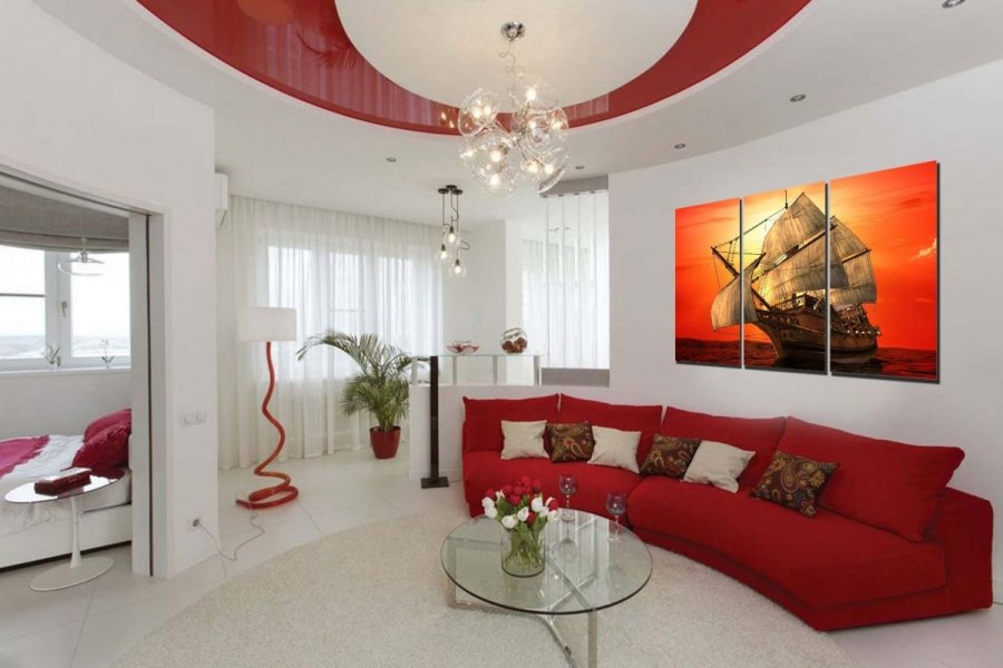 Красный цвет в интерьере