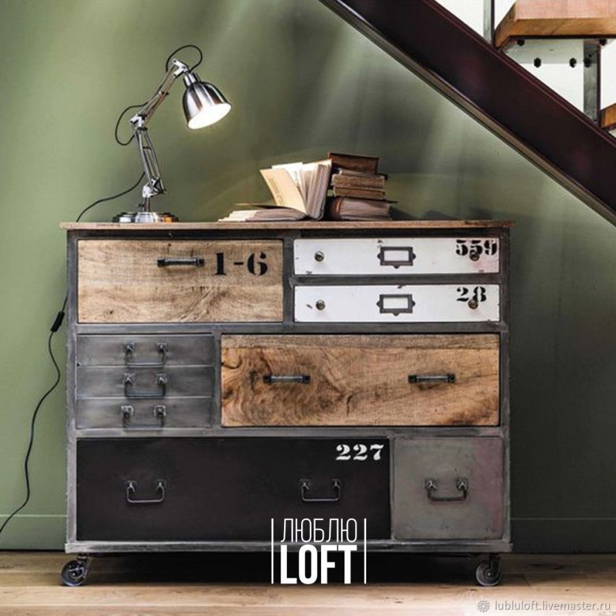 "Стиль лофт 8" комод (ЛДСП)