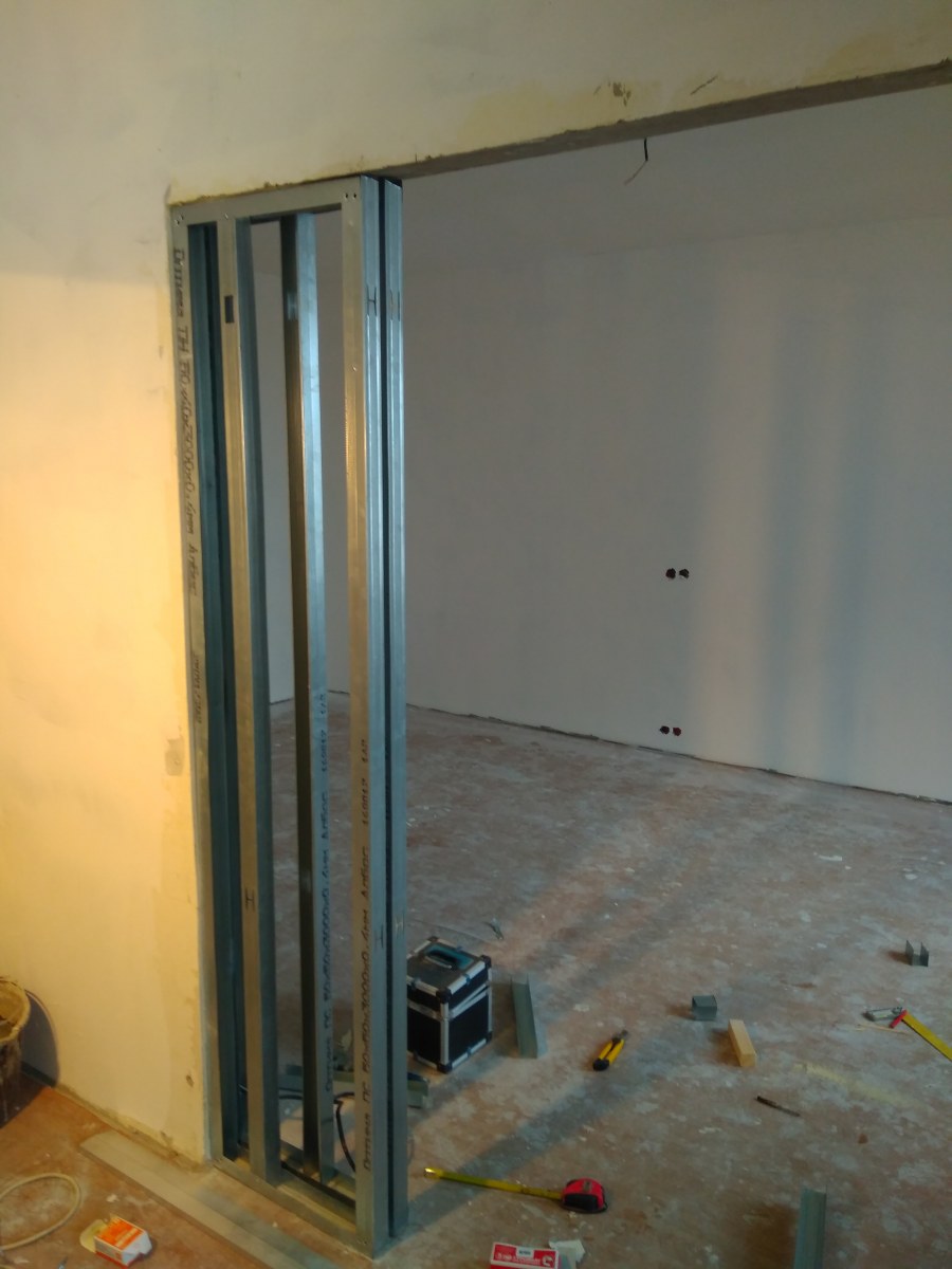 Наращивание дверного проема гипсокартоном