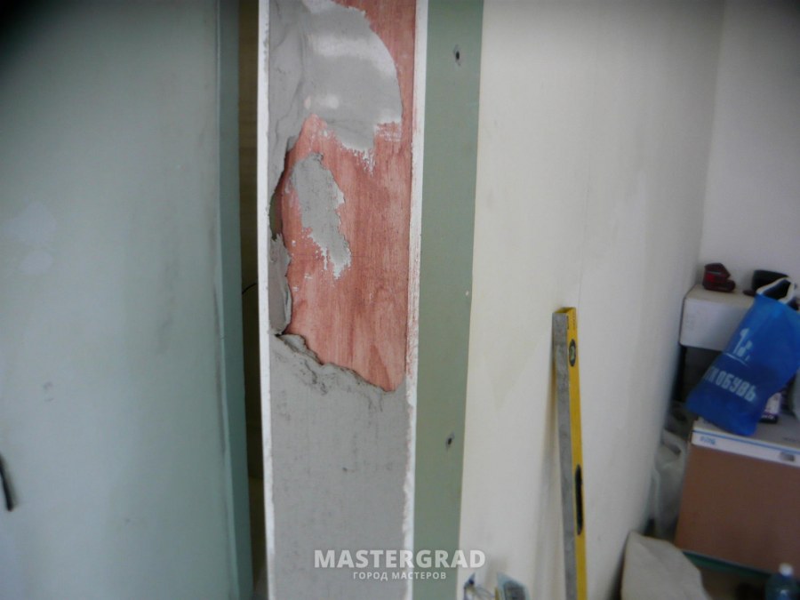 Наращивание стены гипсокартоном