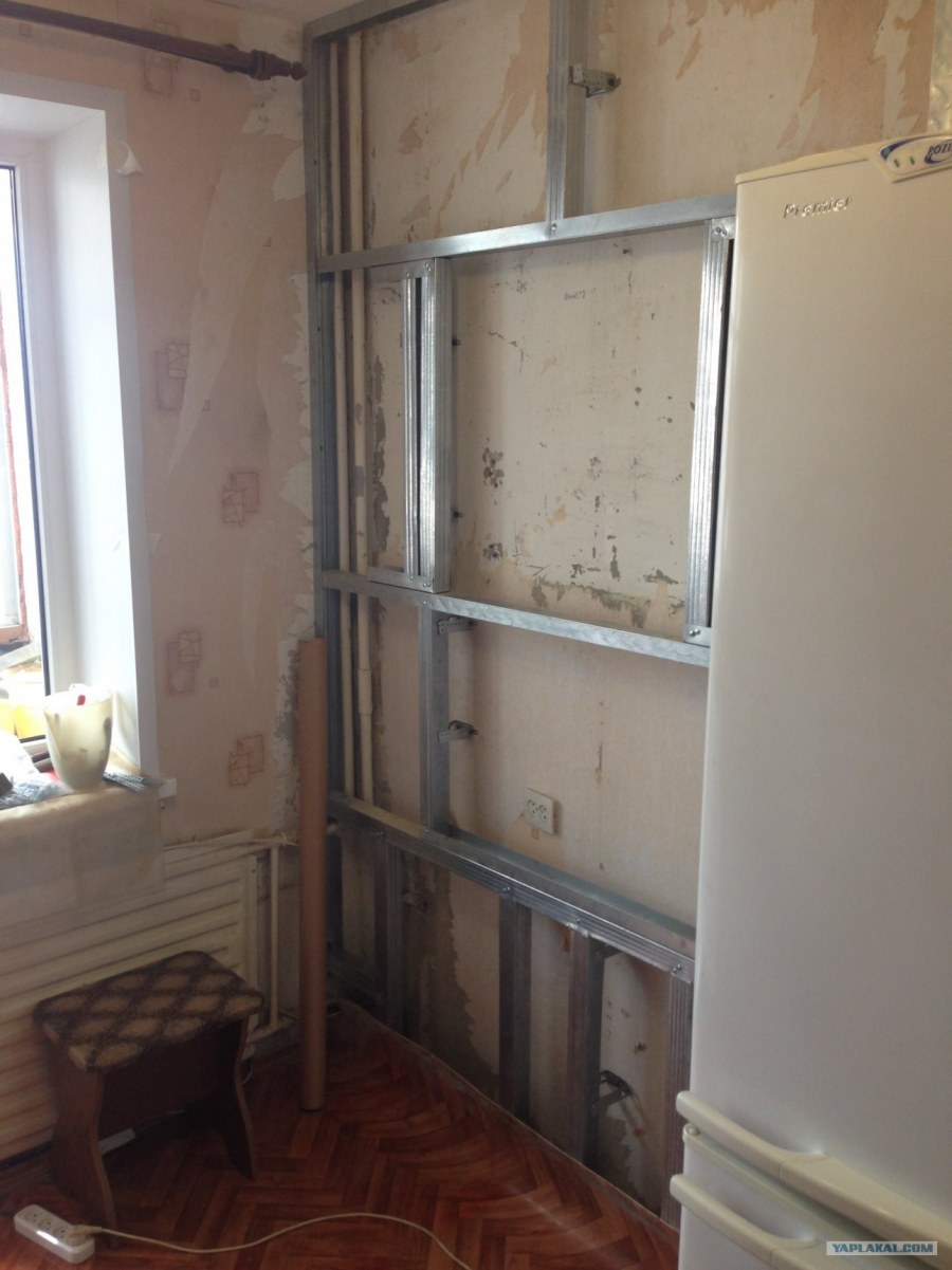 Наращивание перегородки гипсокартоном