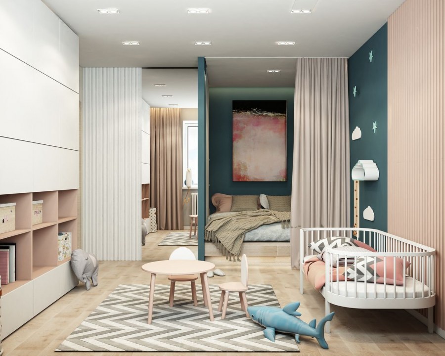 Интерьер двухкомнатной квартиры 60 кв.м с детской