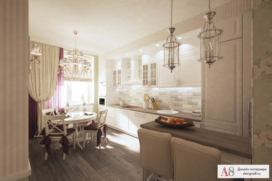 Кухня-гостиная 60 кв м