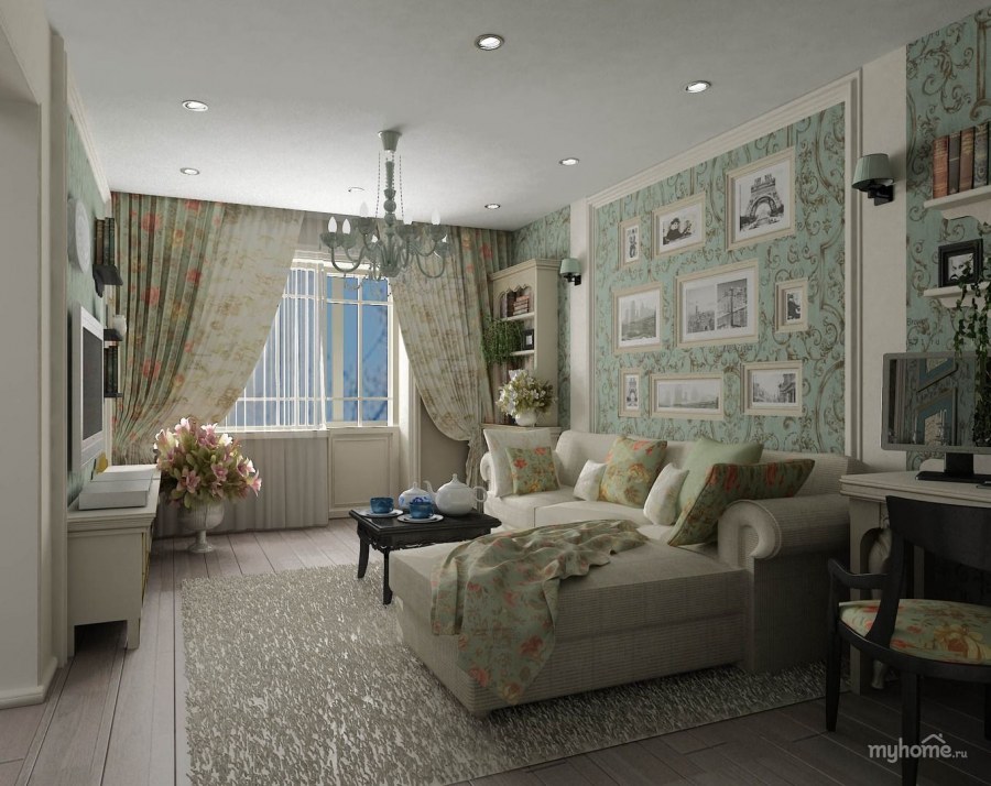 Гостиная в стиле Прованс 10 кв.м
