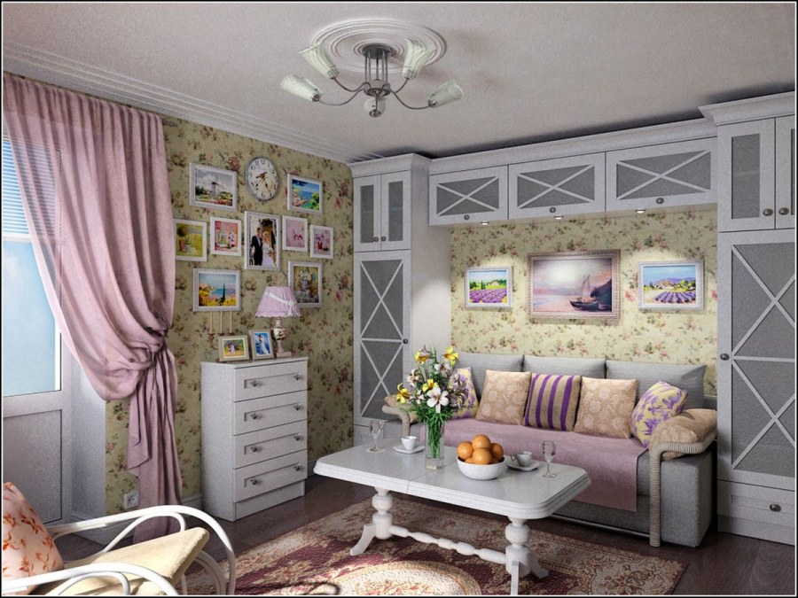 Гостиная в стиле Прованс 10 кв.м