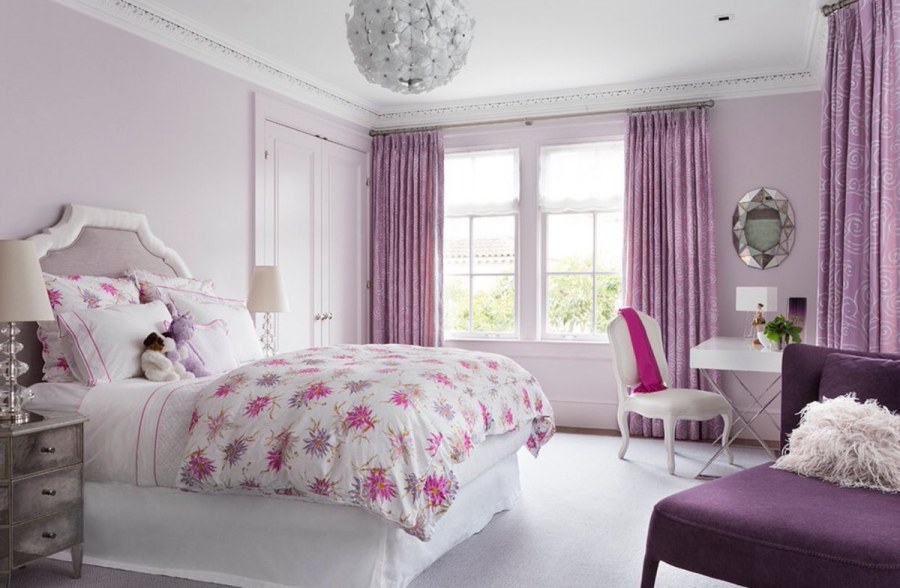 Спальня в бело розовых тонах
