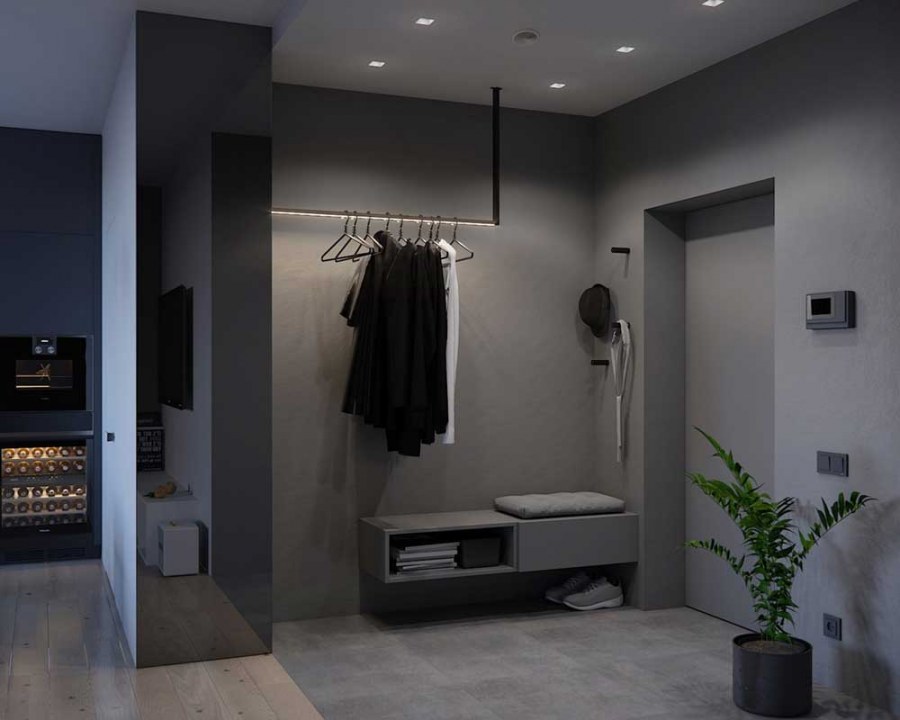 Дверь входная металлическая Сохо, 860 мм, левая, цвет лофт темный