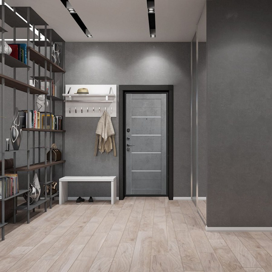 Прихожая в серых оттенках