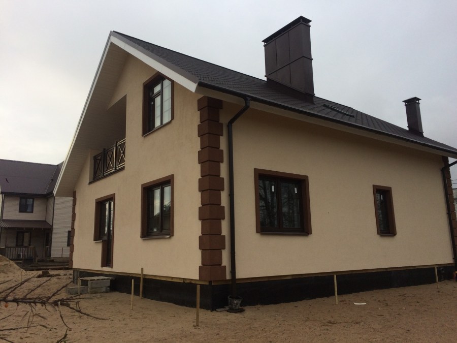 Внешняя отделка дома из пеноблоков