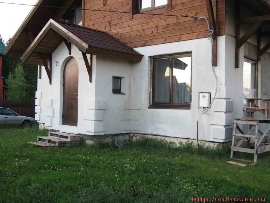 Отделка фасада пенопластом