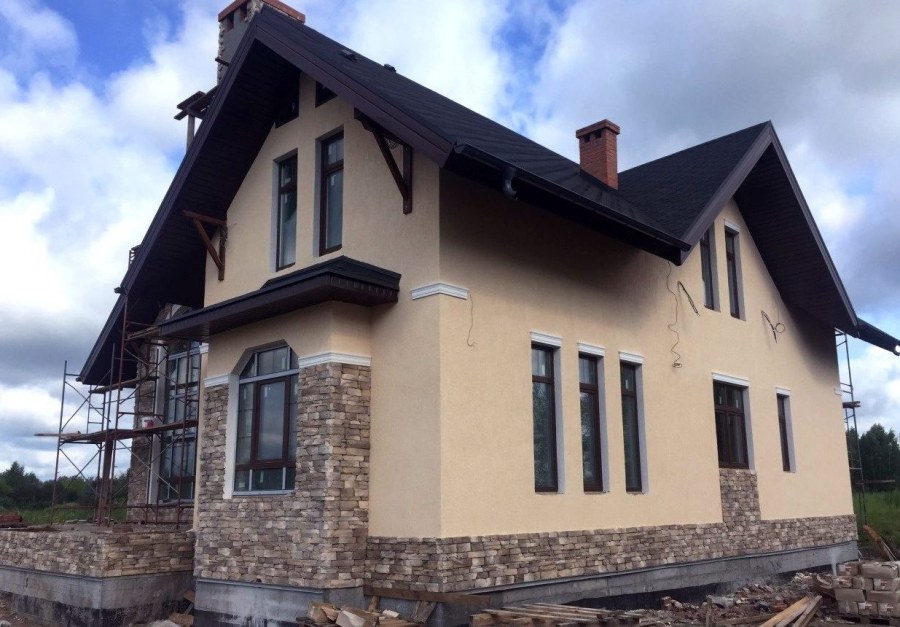 Отделка фасада штукатуркой