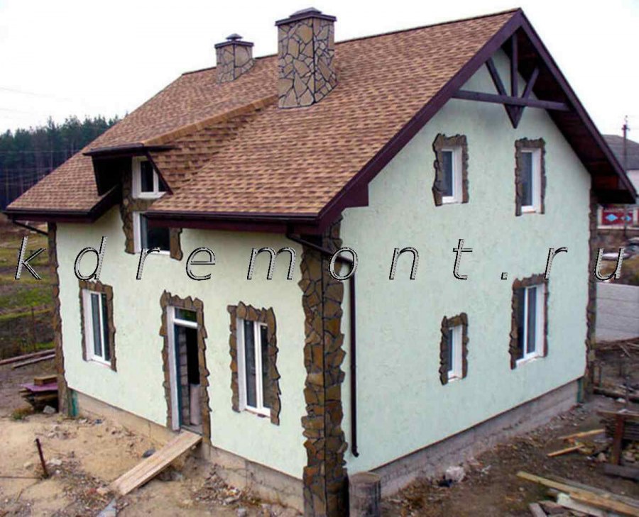 Отделка фасада штукатуркой