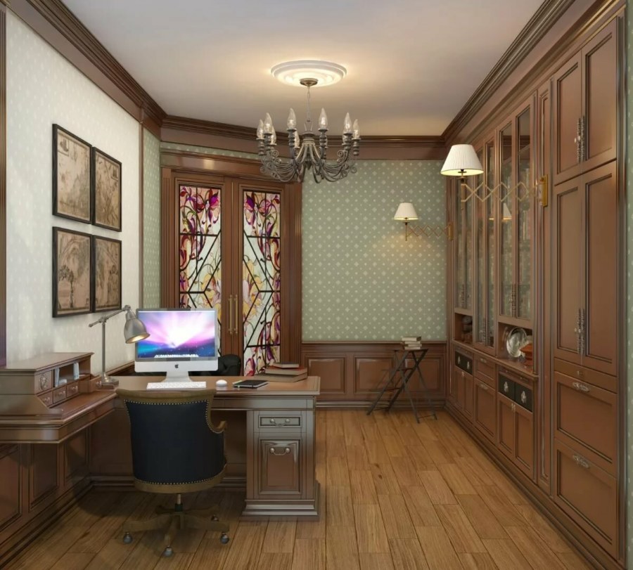 Интерьер кабинета в частном доме