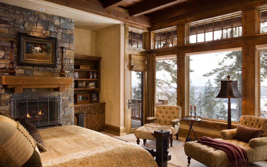 Темное дерево в интерьере