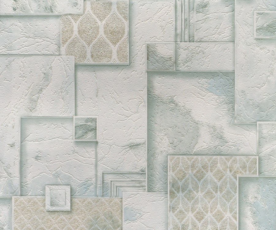 Обои виниловые Elysium патина голубые 0.53 м 902106