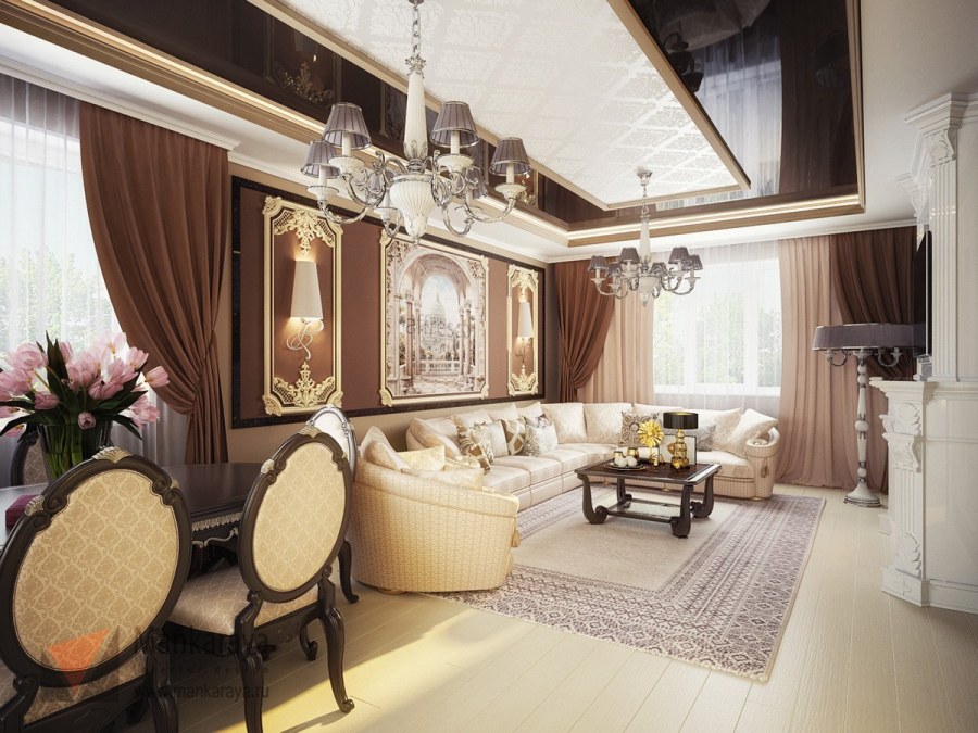 Интерьер гостиной в стиле классицизм