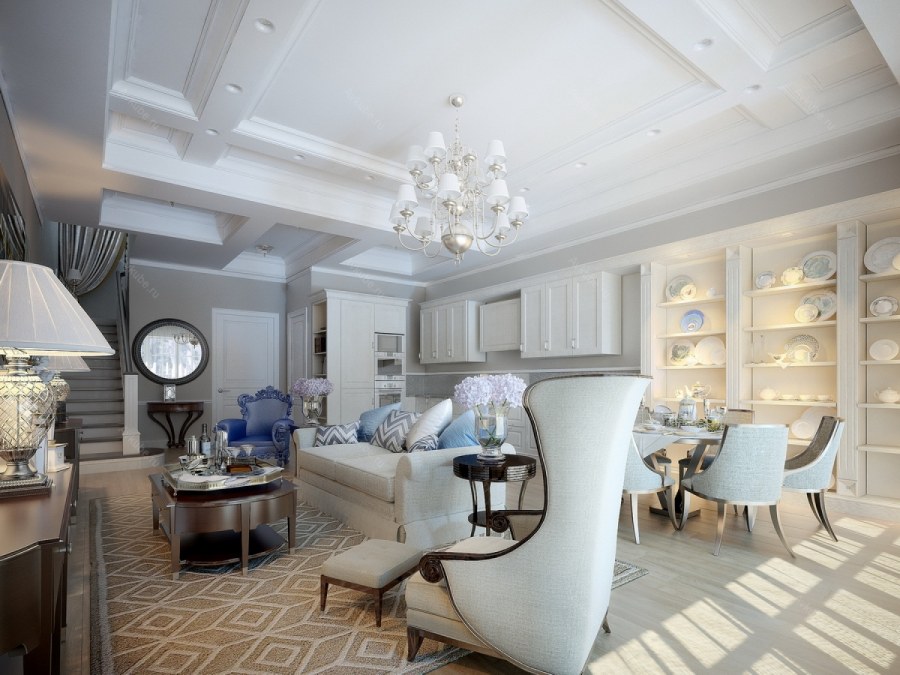 Гостиная Неоклассика 35м2