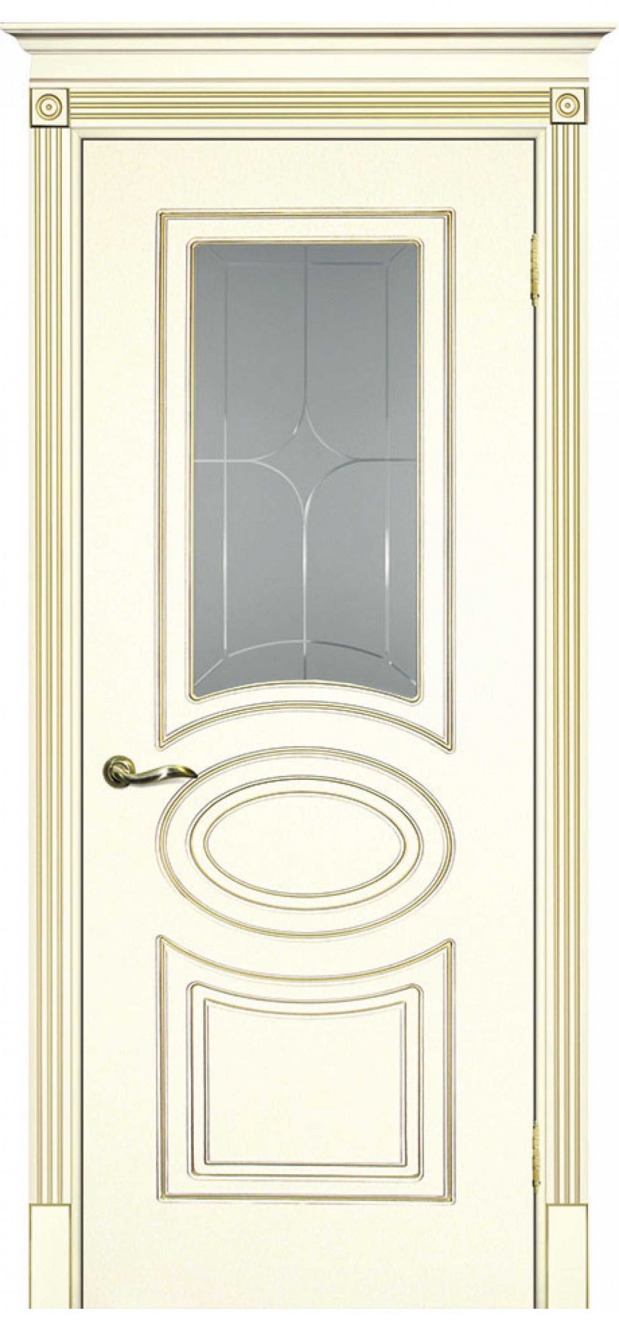 Двери крашеные (эмаль) Текона смальта 03 белый RAL 9003 патина серебро