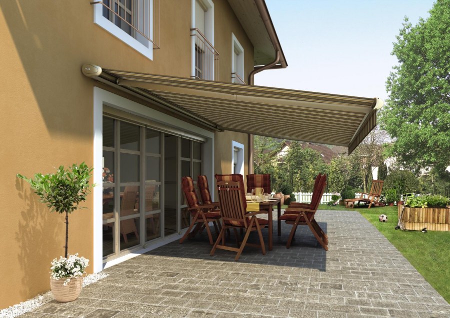Выдвижной навес для террасы