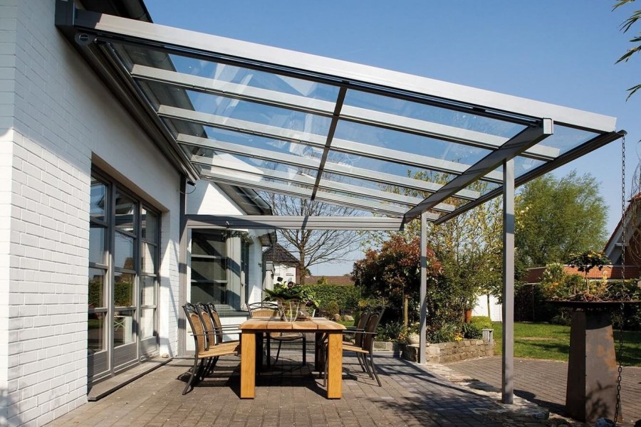 Навес примыкающий к дому