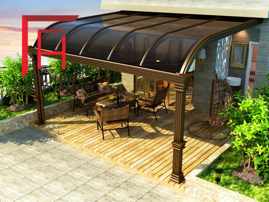 Навес для террасы из металла