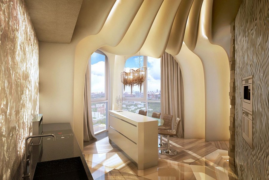 Интерьер в стиле ретрофутуризм