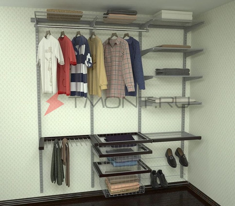 Стеллажная гардеробная аристо