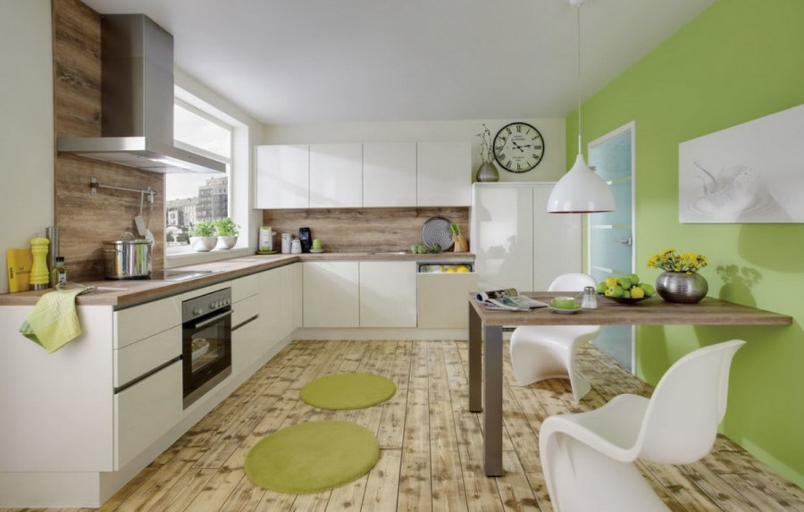 Кухня в фисташковых тонах