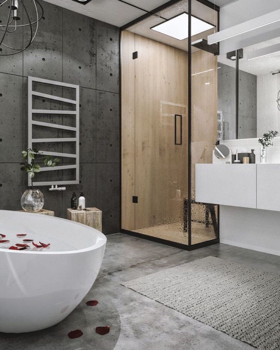 Лофт десижн ванная комната