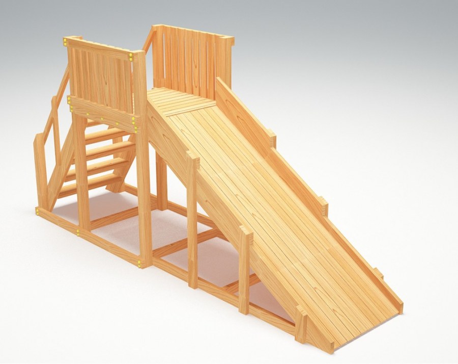 Зимняя деревянная игровая горка Савушка "зима" - 1