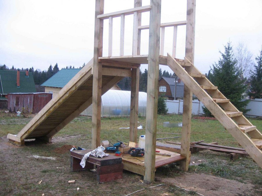 Самодельная детская горка