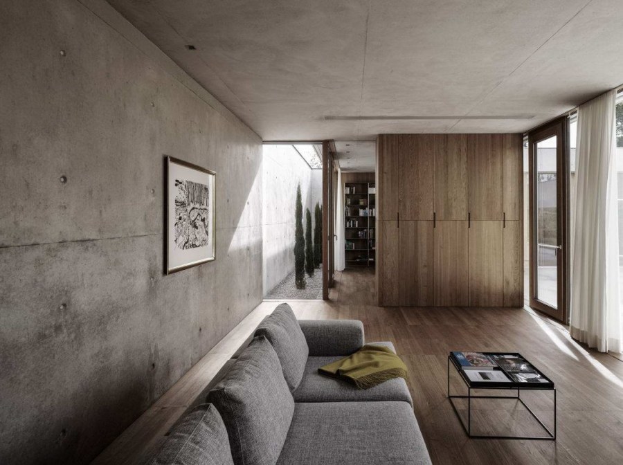 Бетон и дерево в интерьере