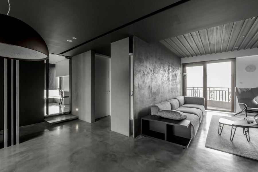 Бетонный интерьер квартиры