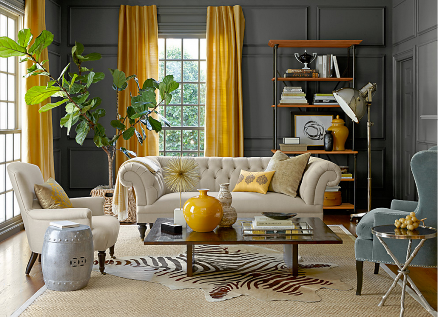 Горчичный цвет в интерьере